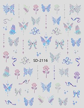 Pastel Bows & Butterflies Nail Art Sticker L-135