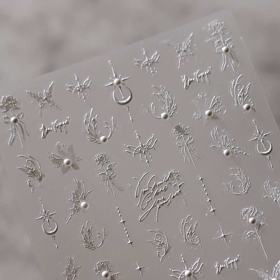 Delicate White Nail Art Sticker L-140