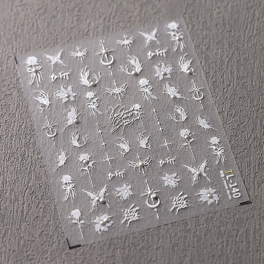 Delicate White Nail Art Sticker L-140