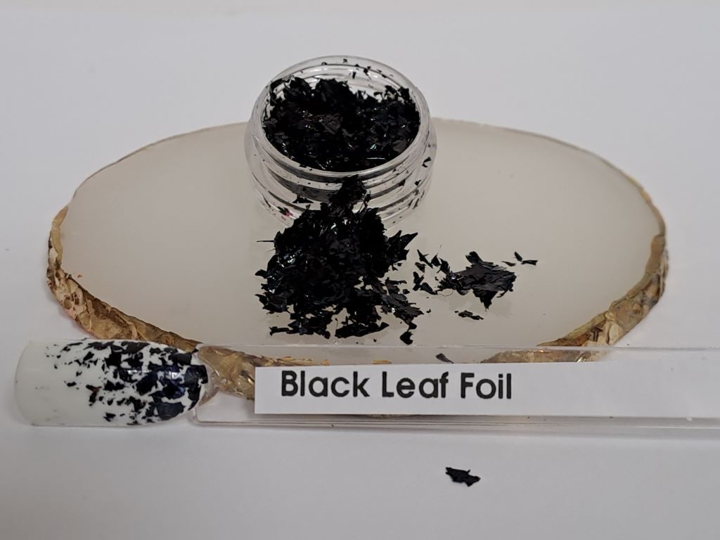 Nail Art Leaf Foil Black