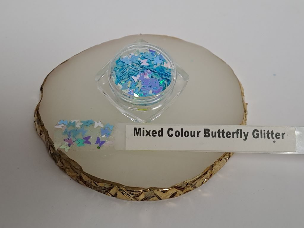 Butterflys Glitter Light Blue Purple Mix