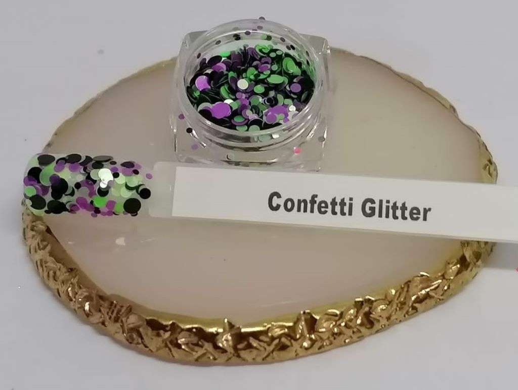 Confetti Glitter(Black, Green, Purple)