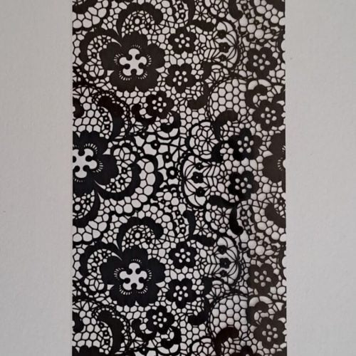 Foil Strip Gothic Lace Print