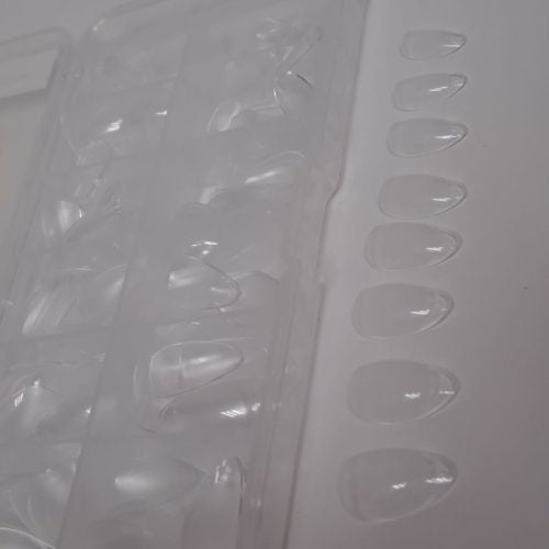 Full Cover Almond Clear Tips 100’s