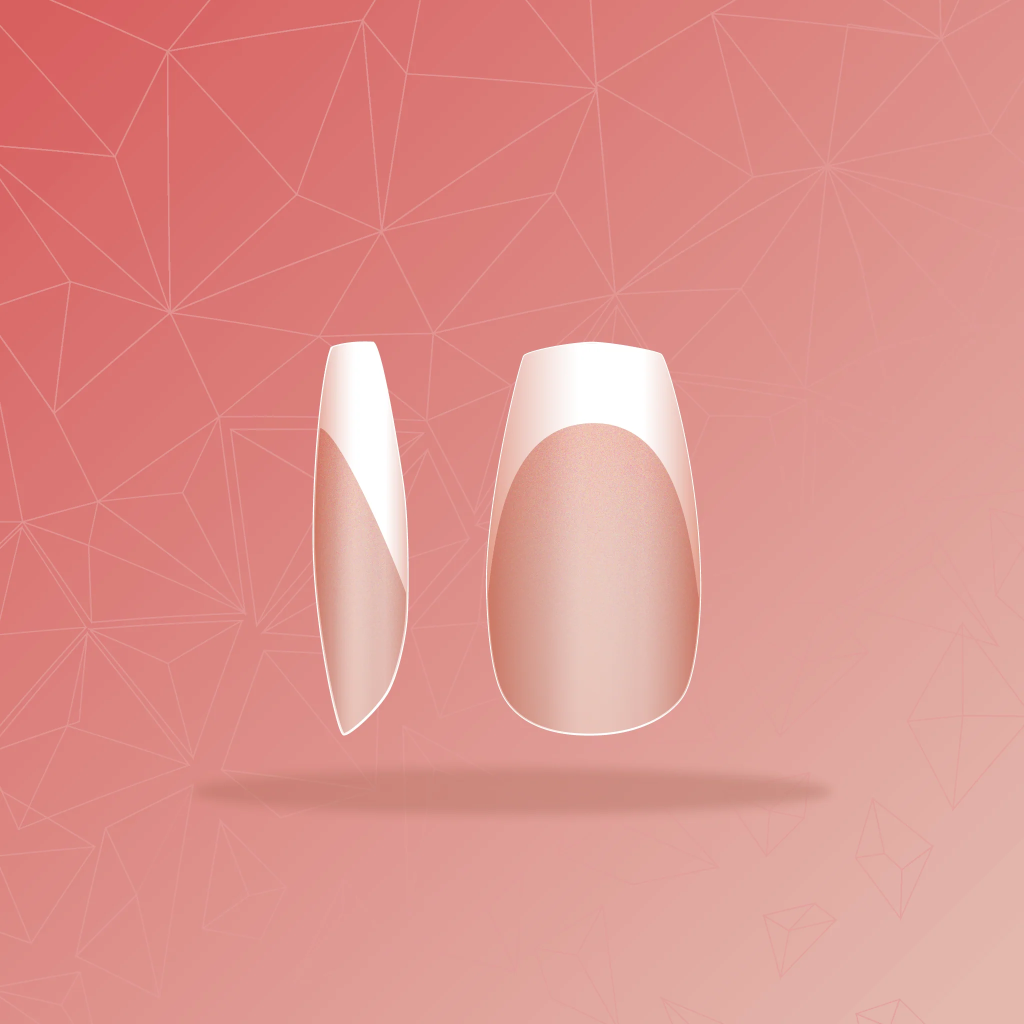 Long Square Nude -Full Cover French Tips 240's