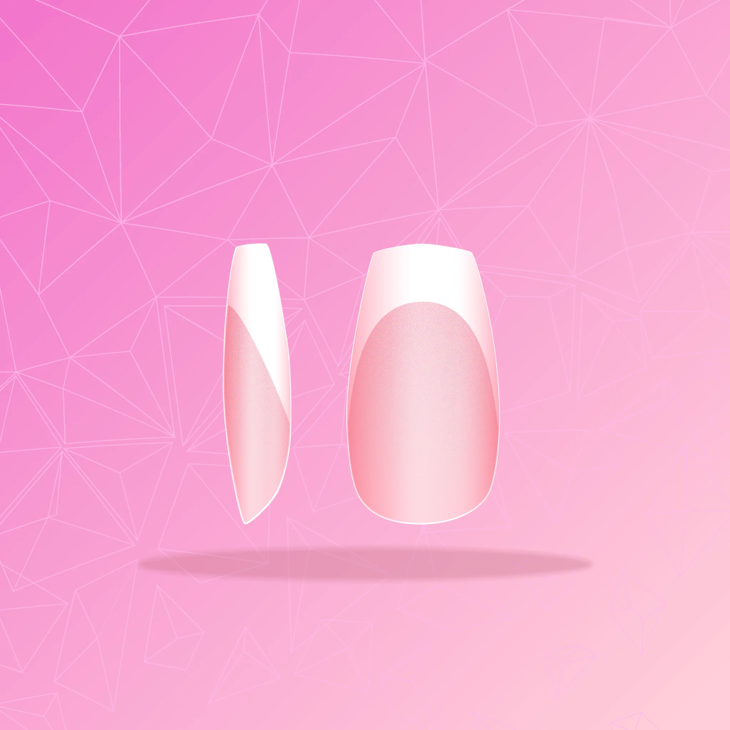 Long Square Pink -Full Cover French Tips 240's
