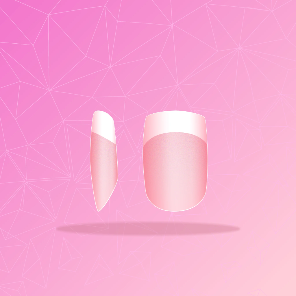 Short Square Pink -Full Cover French Tips 240's