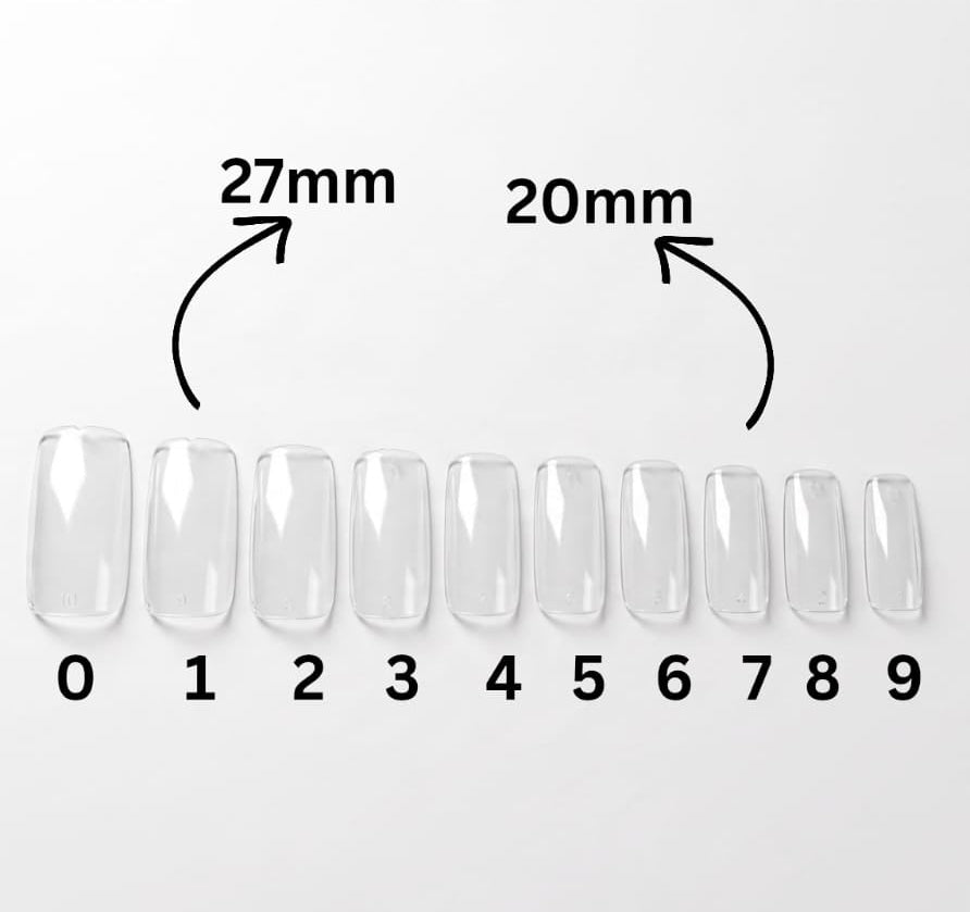 Full Cover Tips Square Medium 100’s Clear
