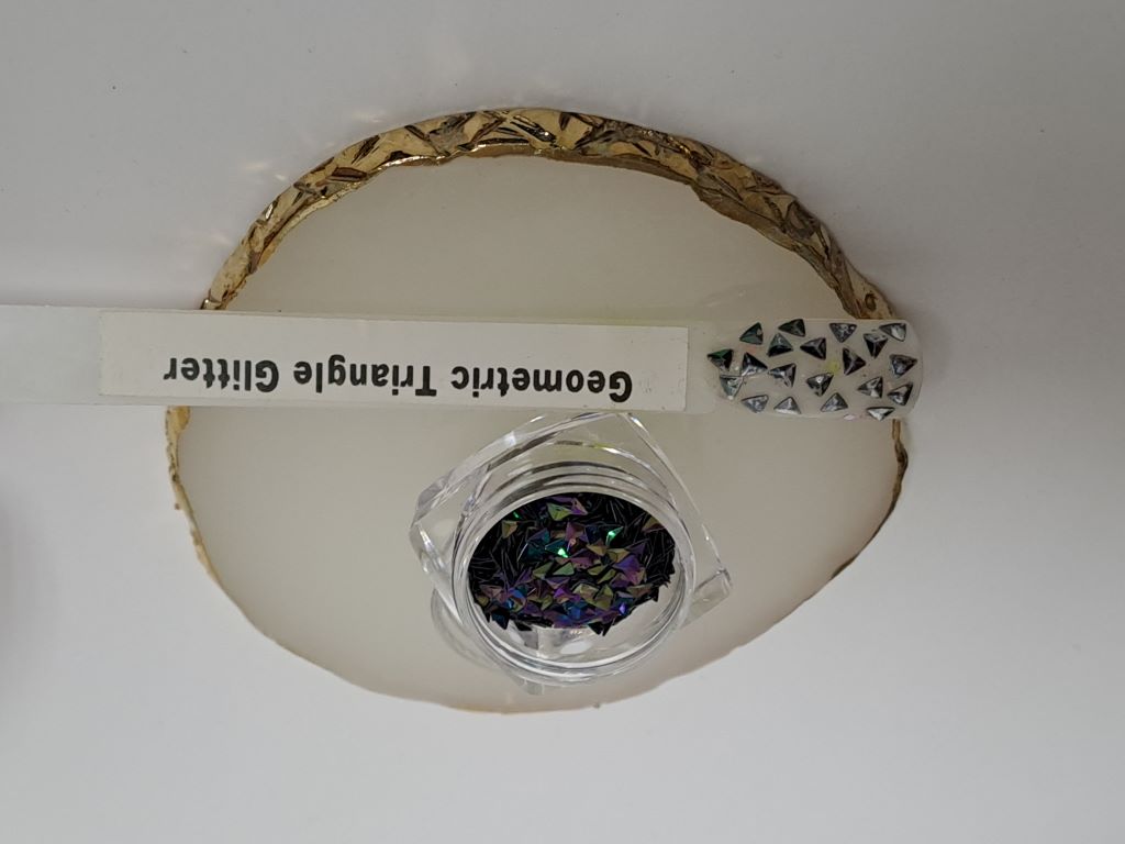 Geometric Triangle Glitter Dark Rainbow Colour