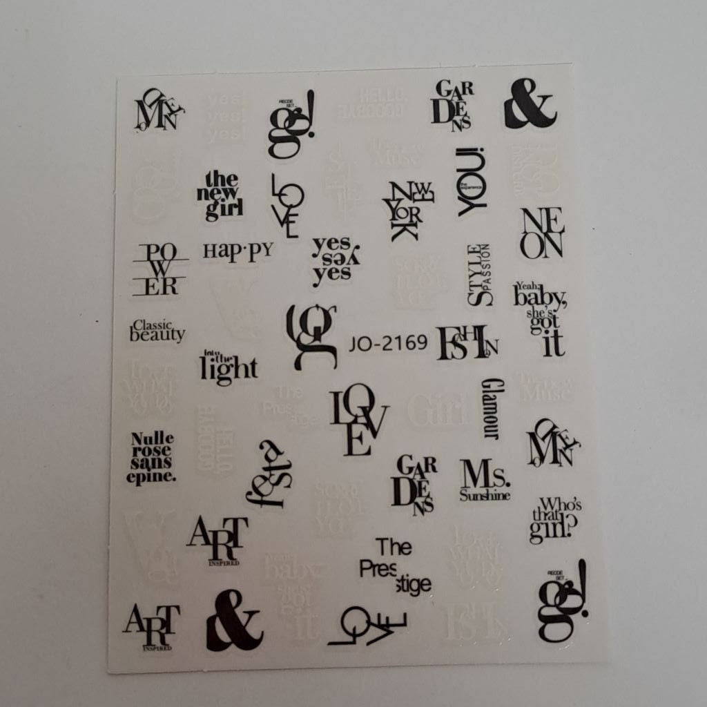 Words Nail Art Sticker JO-2169