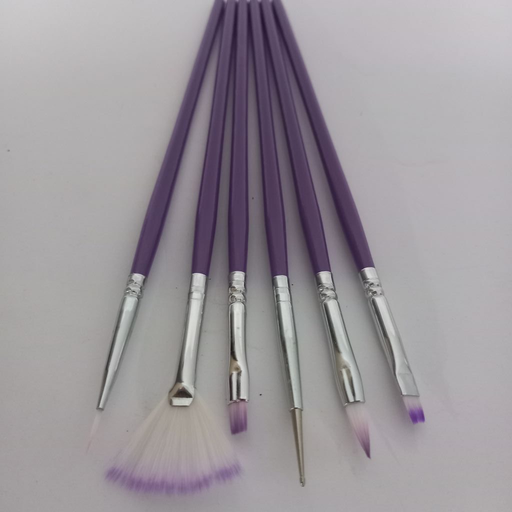Nail Art Purple Brush 6’s