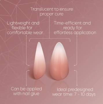 Full Cover Ombre Nail Tips - Almond Nude