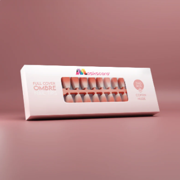 Full Cover Ombre Nail Tips - Coffin Nude