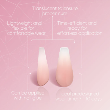 Full Cover Ombre Nail Tips - Coffin Pink