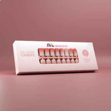 Full Cover Ombre Nail Tips - Square Nude