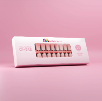Full Cover Ombre Nail Tips - Square Pink
