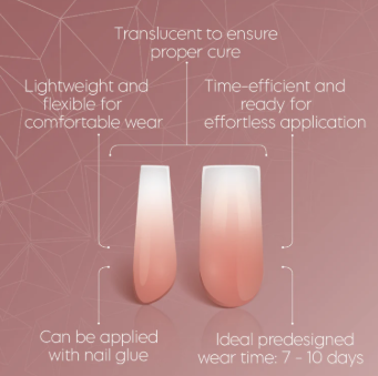 Full Cover Ombre Nail Tips - Square Nude