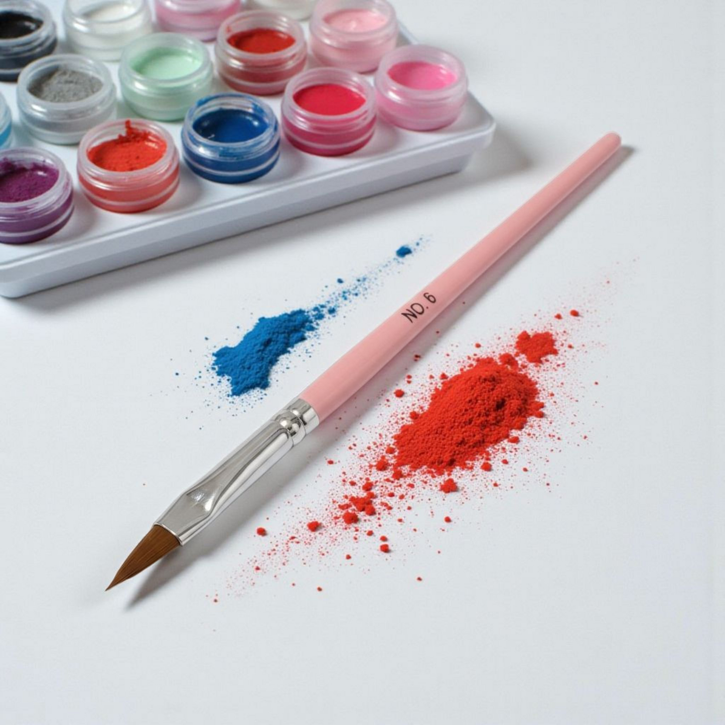 No.6 Acrylic Brush – Wooden Pink Handle