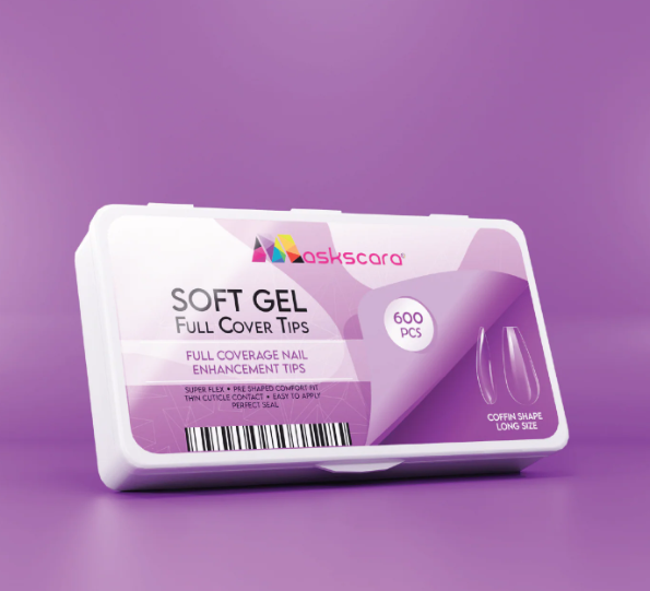Soft Gel Tips - Full Cover (Coffin Long) CLEARANCE SALE