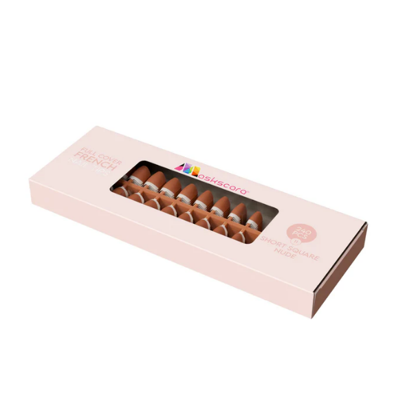 Short Square Nude -Full Cover French Tips 240's