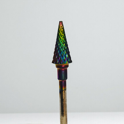 Multicolored pointed object on a white background