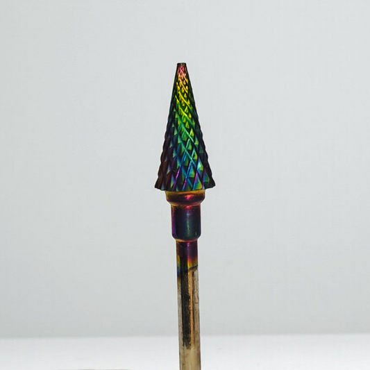 Multicolored pointed object on a white background