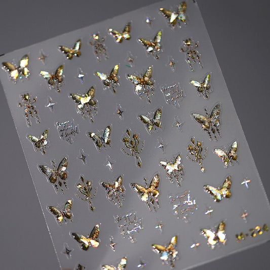 Holographic Butterflies Nail Art Sticker M-224