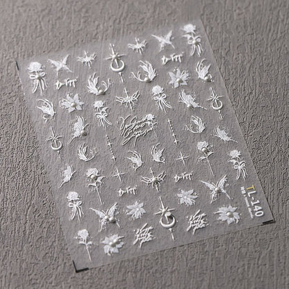 Delicate White Nail Art Sticker L-140