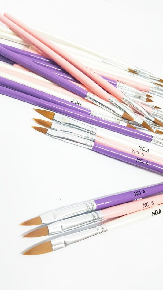 No.4 Acrylic Brush – Wooden Purple Handle