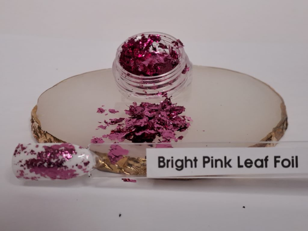 Nail Art Leaf Foil Bright Pink