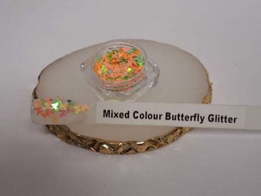 Butterflys Glitter Green & Orange Mix