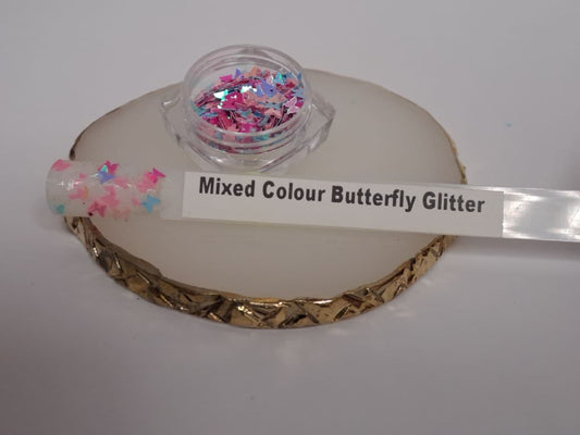 Butterfly Glitter Light Blue Pink Mix