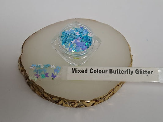 Butterflys Glitter Light Blue Purple Mix