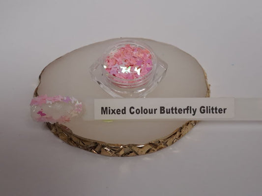 Butterflys Glitter Different Shades Light Pink Mix