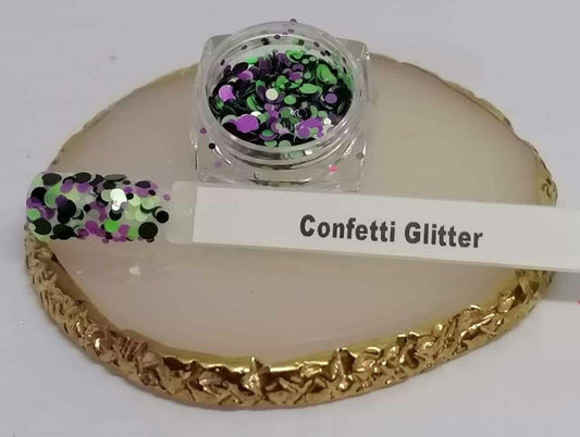 Confetti Glitter(Black, Green, Purple)