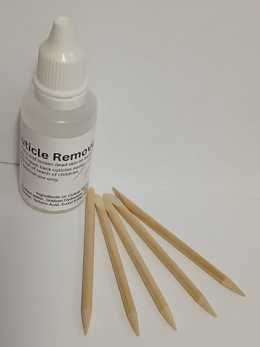 Cuticle Remover Gel 30ml + 5 Orange Sticks Combo