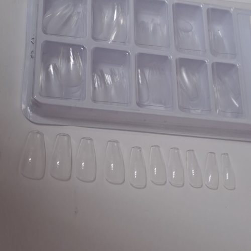 Full Cover Coffin Clear Long Tips 100’s