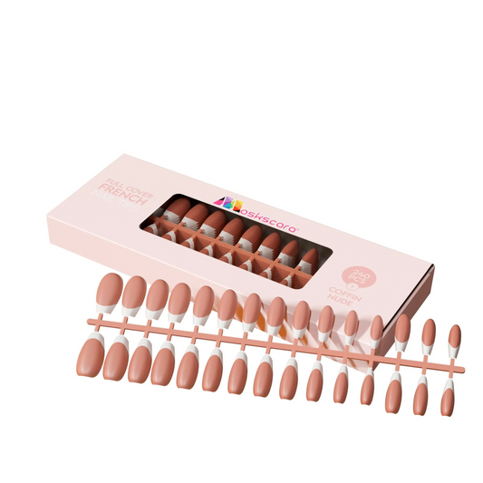 Coffin Nude -Full Cover French Tips 240's