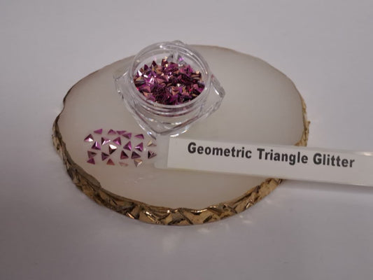Geometric Triangle Glitter Bright Pink