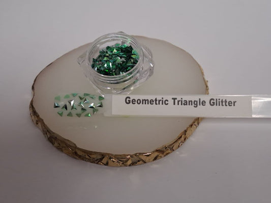 Geometric Triangle Glitter Green