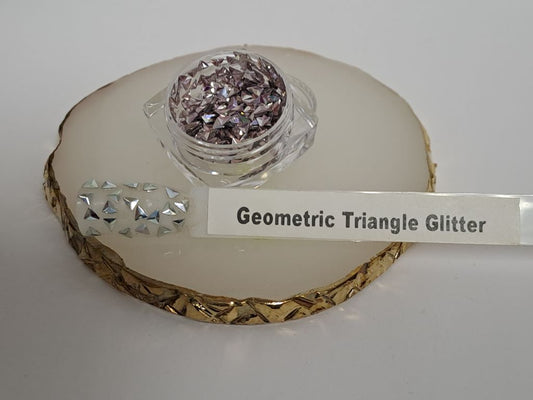 Geometric Triangle Glitter Black Pink