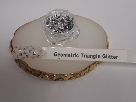 Geometric Triangle Glitter Black Sliver