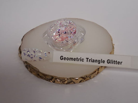 Geometric Triangle Glitter Pink White
