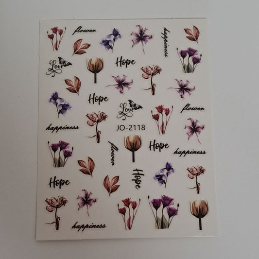 Flowers Nail Art Sticker JO-2118