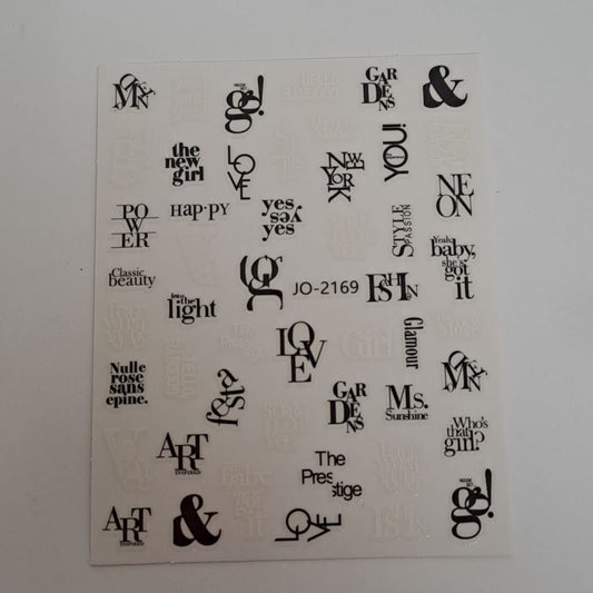 Words Nail Art Sticker JO-2169