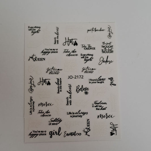 Words Nail Art Sticker JO-2172