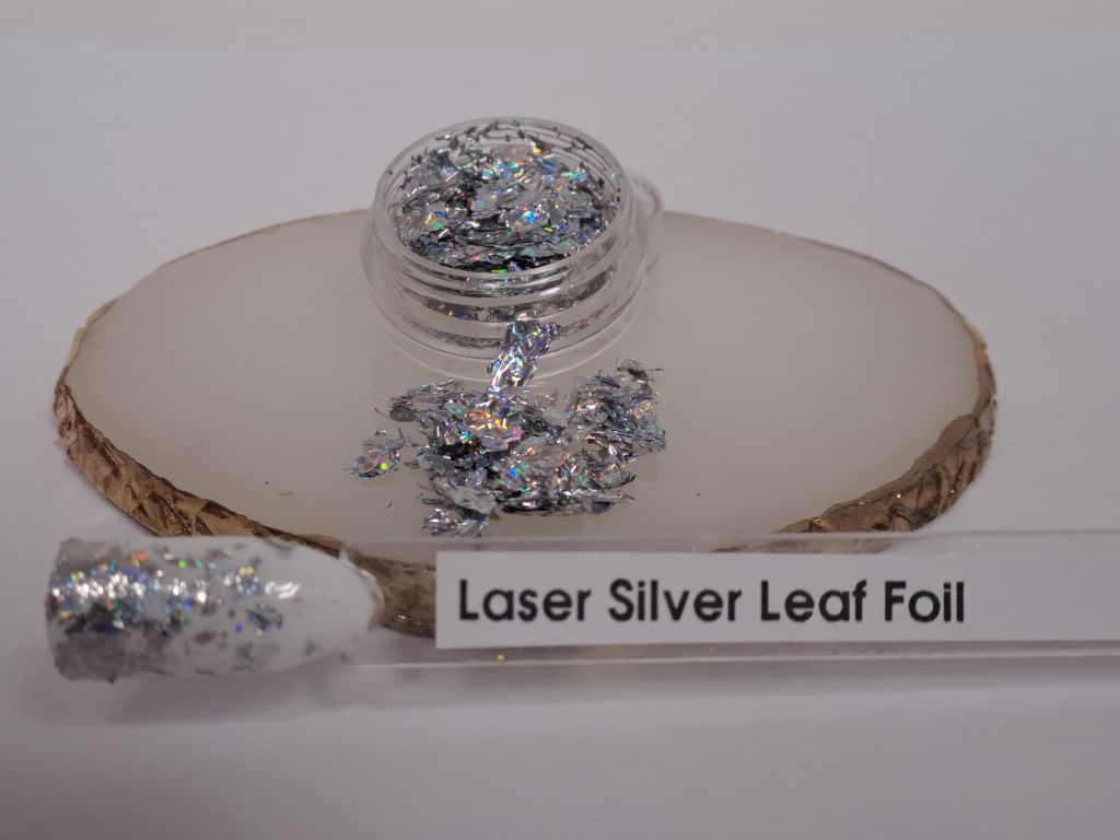 Nail Art Leaf Foil Laser Silver