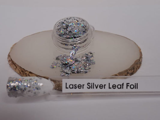 Nail Art Leaf Foil Laser Silver