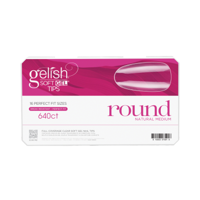Gelish- Soft Gel Tips Round Medium 640pc