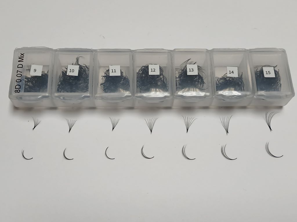 8D Mixed Lashes 8-15mm 0.07 1000’s